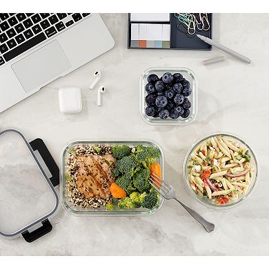 JoyJolt 24-Piece Fluted Food Storage Container Set with Lids
