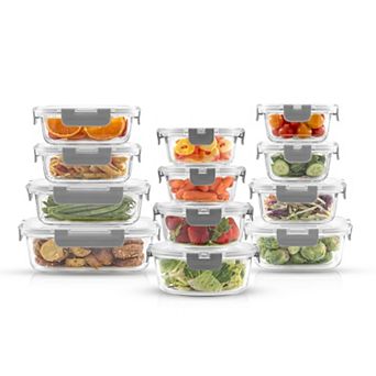 JoyJolt 24 pc Glass Storage Containers with Leakproof Lids Set