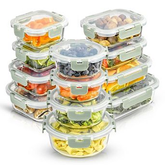 JoyJolt 24 pc Glass Storage Containers with Leakproof Lids Set