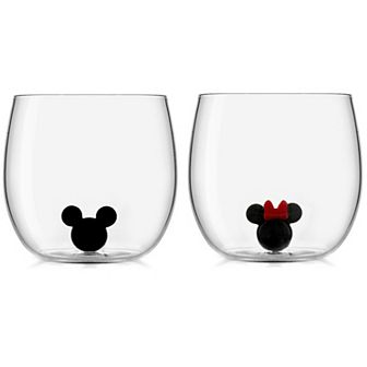 Disney's Mickey Mouse & Minnie Mouse Icon 10-oz. Stemless Wine Glass Set of 2 by JoyJolt