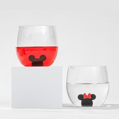 Disney's Mickey Mouse & Minnie Mouse Icon 10-oz. Stemless Wine Glass Set of 2 by JoyJolt