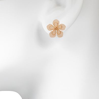 LC Lauren Conrad Gold Tone Simulated Opal Flower Stud Earrings