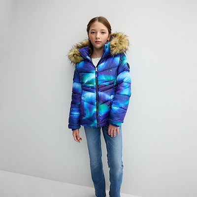 Girls 4 18 madden girl Faux Fur Hood Puffer Jacket