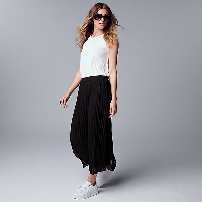 Petite Simply Vera Vera Wang Pleated Yoryu Chiffon Maxi Skirt