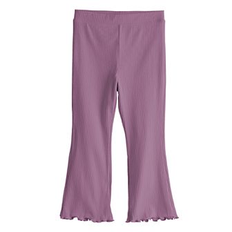 Baby & Toddler Girl Jumping Beans® Lettuce Hem Ribbed Flare Leggings