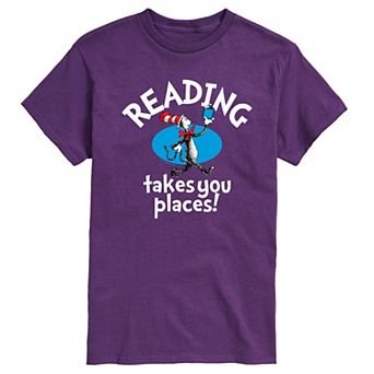 Men's Dr. Seuss The Cat in the Hat Reading Takes You Places Graphic Tee
