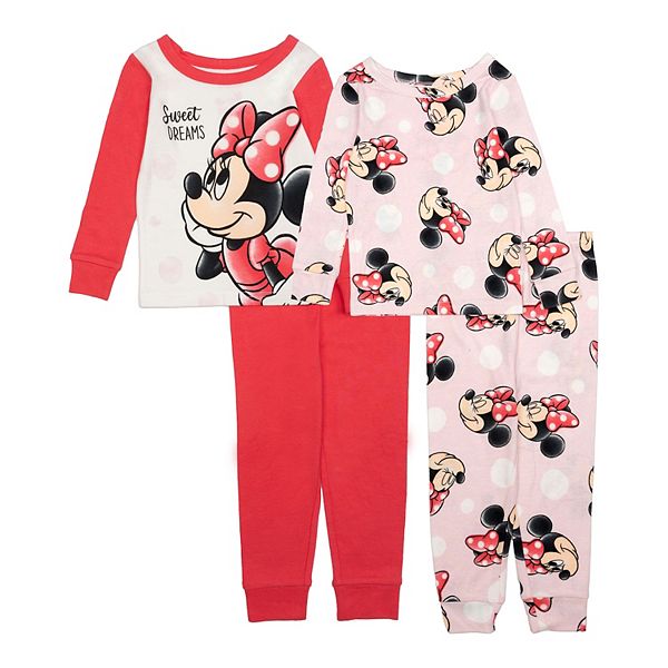 Disney's Minnie Mouse Toddler Girl "Minnie More Dots" 4-Piece Pajama Set - Minnie (2T)