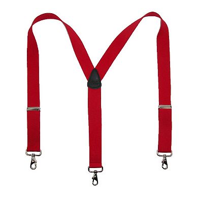 CTM Men's Big & Tall Elastic Solid Color Y-Back Suspender with Swivel Hook Ends