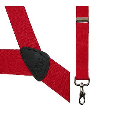 Men's Big & Tall Elastic Solid Color Y-back Suspender With Swivel Hook Ends