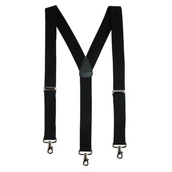 Men's Big & Tall Elastic Solid Color Y-back Suspender With Swivel Hook Ends