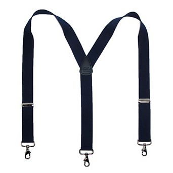 Men's Big & Tall Elastic Solid Color Y-back Suspender With Swivel Hook Ends