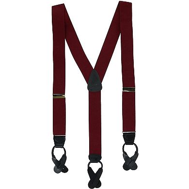 CTM Men's Elastic Button End Suspenders