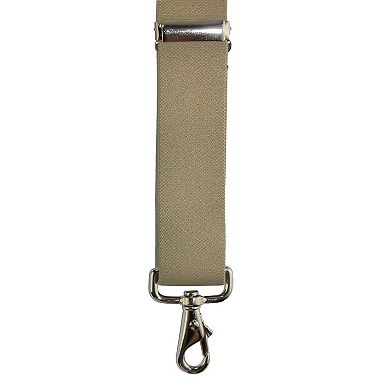 Men's Elastic Solid Color Suspender With Metal Swivel Hook Clip End