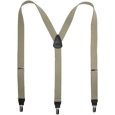 CTM Men's Big & Tall Elastic Clip End Premium Solid Suspenders