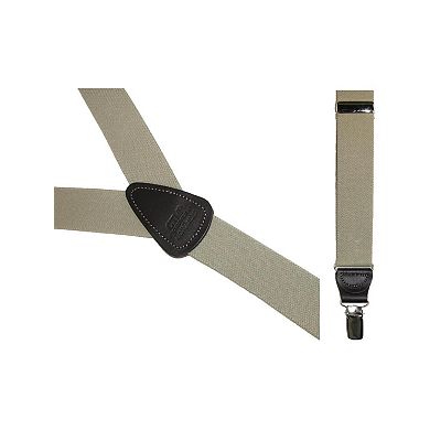 CTM Men's Big & Tall Elastic Clip End Premium Solid Suspenders