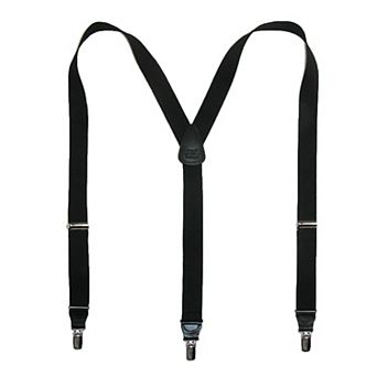Men's Big & Tall Elastic Clip End Premium Solid Suspenders