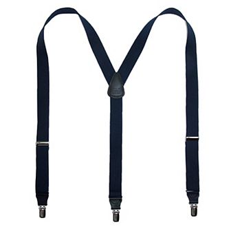 Men's Big & Tall Elastic Clip End Premium Solid Suspenders