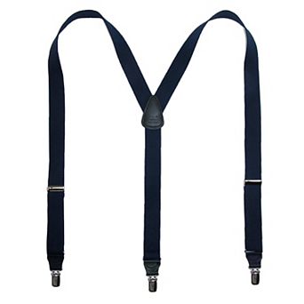 Men's Big & Tall Elastic Clip End Premium Solid Suspenders