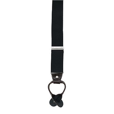 CTM Men's 1.375 Inch Wide Solid Color Y-Back Button-End Suspenders