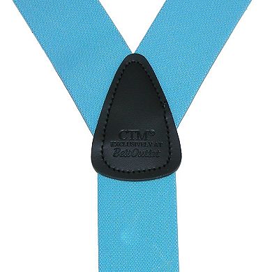 Men's Elastic Button End Dress Suspenders With Silver Hardware