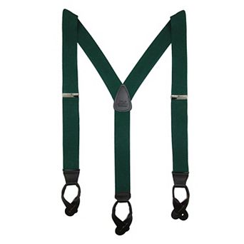 Men's Elastic Button End Dress Suspenders With Silver Hardware