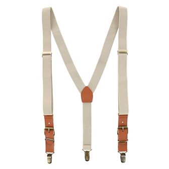 Men's 1 Inch Wide Suspender With Faux Leather Buckle And Clip-ends