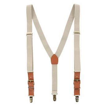 Men's 1 Inch Wide Suspender With Faux Leather Buckle And Clip-ends