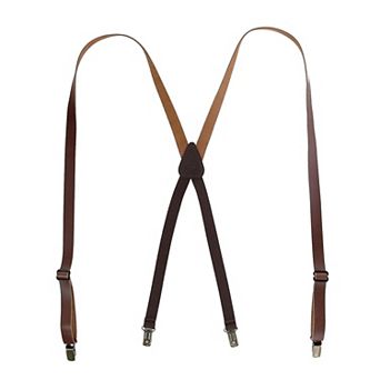 Coated Leather Clip-end 3/4 Inch Suspenders