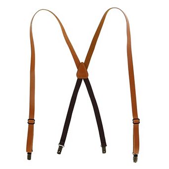 Coated Leather Clip-end 3/4 Inch Suspenders