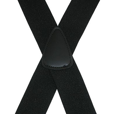CTM Men's Big & Tall Elastic Solid Color X-Back Suspender with Swivel Hook Ends