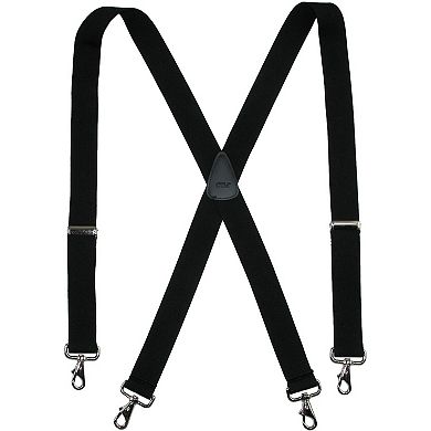 CTM Men's Big & Tall Elastic Solid Color X-Back Suspender with Swivel Hook Ends