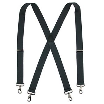 Men's Big & Tall Elastic Solid Color X-back Suspender With Swivel Hook Ends