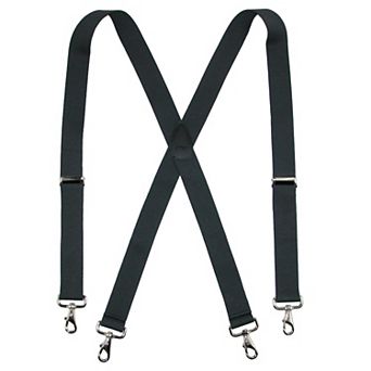 Men's Big & Tall Elastic Solid Color X-back Suspender With Swivel Hook Ends