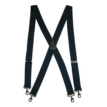 Men's Big & Tall Elastic Solid Color X-back Suspender With Swivel Hook Ends