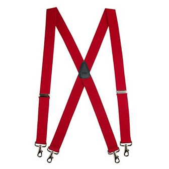 Men's Big & Tall Elastic Solid Color X-back Suspender With Swivel Hook Ends