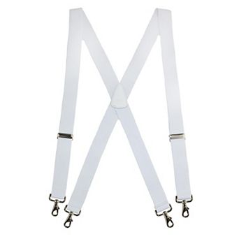 Men's Big & Tall Elastic Solid Color X-back Suspender With Swivel Hook Ends