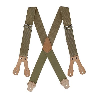 Men's 2 Inch Wide Non-elasticized Construction Button-end Suspenders