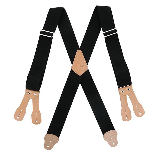 Men's 2 Inch Wide Non-elasticized Construction Button-end Suspenders