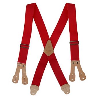 Men's 2 Inch Wide Non-elasticized Construction Button-end Suspenders