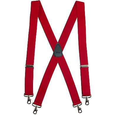 CTM Men's Elastic Solid Color X-Back Suspender with Swivel Hook Ends