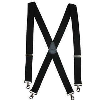 Men's Elastic Solid Color X-back Suspender With Swivel Hook Ends