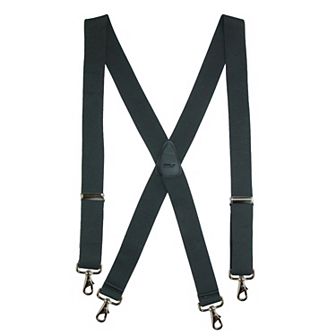 Men's Elastic Solid Color X-back Suspender With Swivel Hook Ends