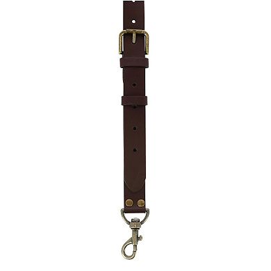 Men's Coated Leather Buckle Strap Suspenders With Metal Swivel Hook Ends