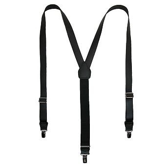 Men's Coated Leather Clip-end 1 Inch Suspenders