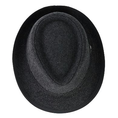 Ascentix Men's Wool Blend All Season Fedora Hat With Herringbone Band