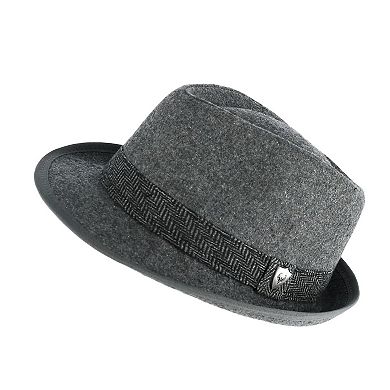 Ascentix Men's Wool Blend All Season Fedora Hat With Herringbone Band