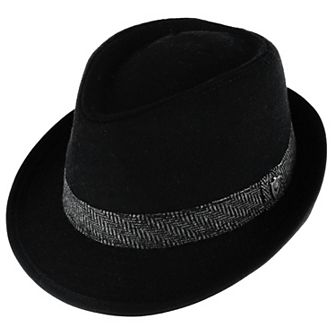 Ascentix Men's Wool Blend All Season Fedora Hat With Herringbone Band