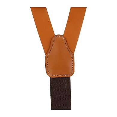 Men's Coated Leather Button-end 1 Inch Suspenders