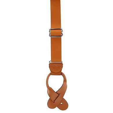 Men's Coated Leather Button-end 1 Inch Suspenders