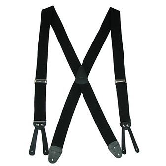 Men's Elastic Basic X-back Button-end Suspenders